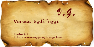 Veress Gyöngyi névjegykártya