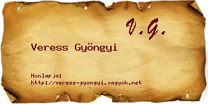 Veress Gyöngyi névjegykártya